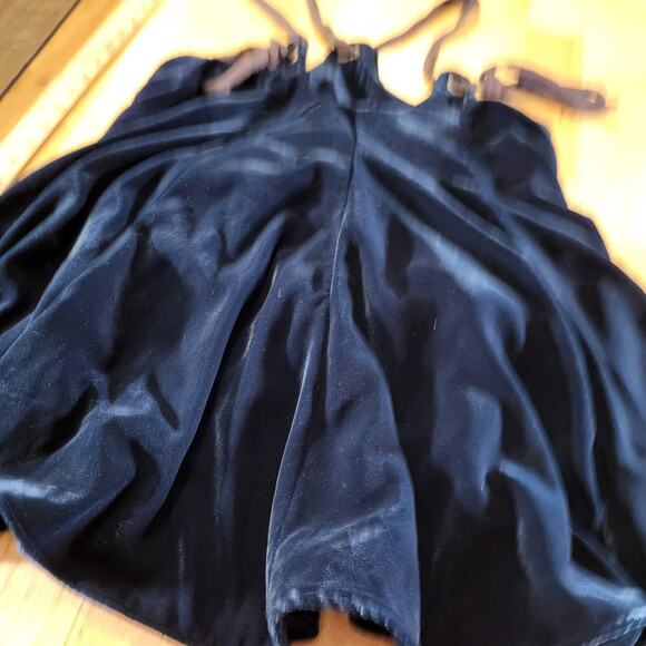 Free People Emerald Green Velvet Tank Mini Dress XS Adjustable - Picture 2 of 10